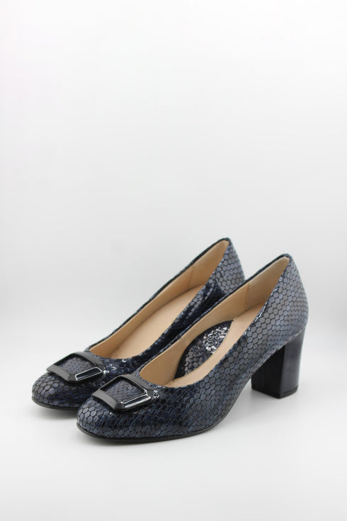 DFC Relax Hexagonal Textured Block Heel Pumps